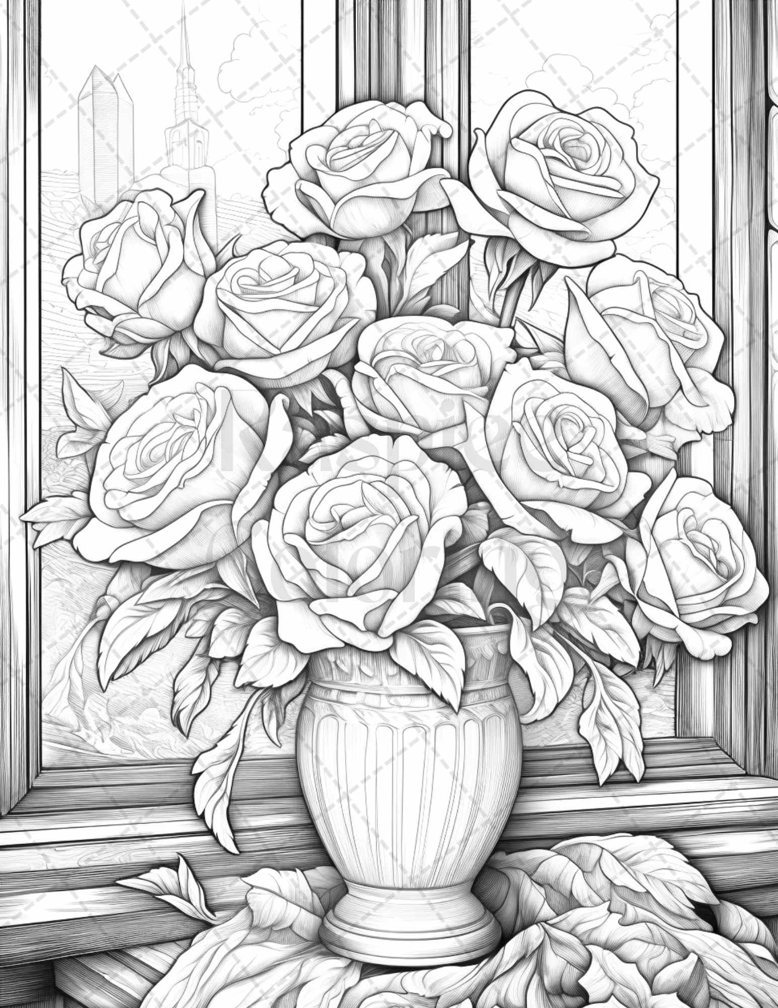 40 Captivating Roses Grayscale Coloring Pages Printable For Adults PD RASPIEE 40 Captivating Roses Grayscale Coloring Pages Printable For Adults PD RASPIEE