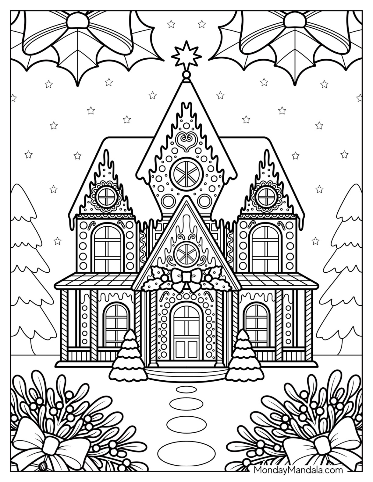 40 Gingerbread House Coloring Pages Free PDF Printables 