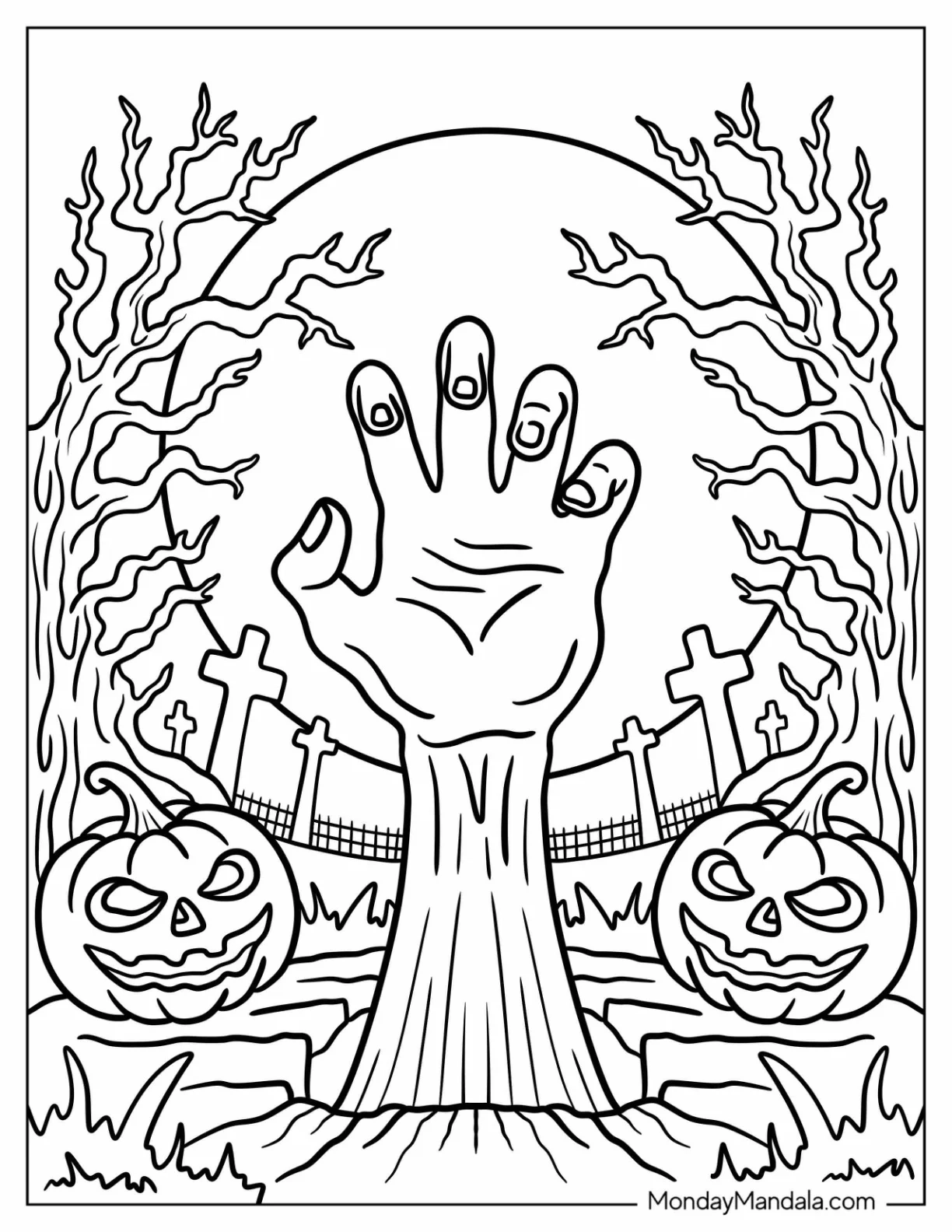scary coloring pages for halloween
