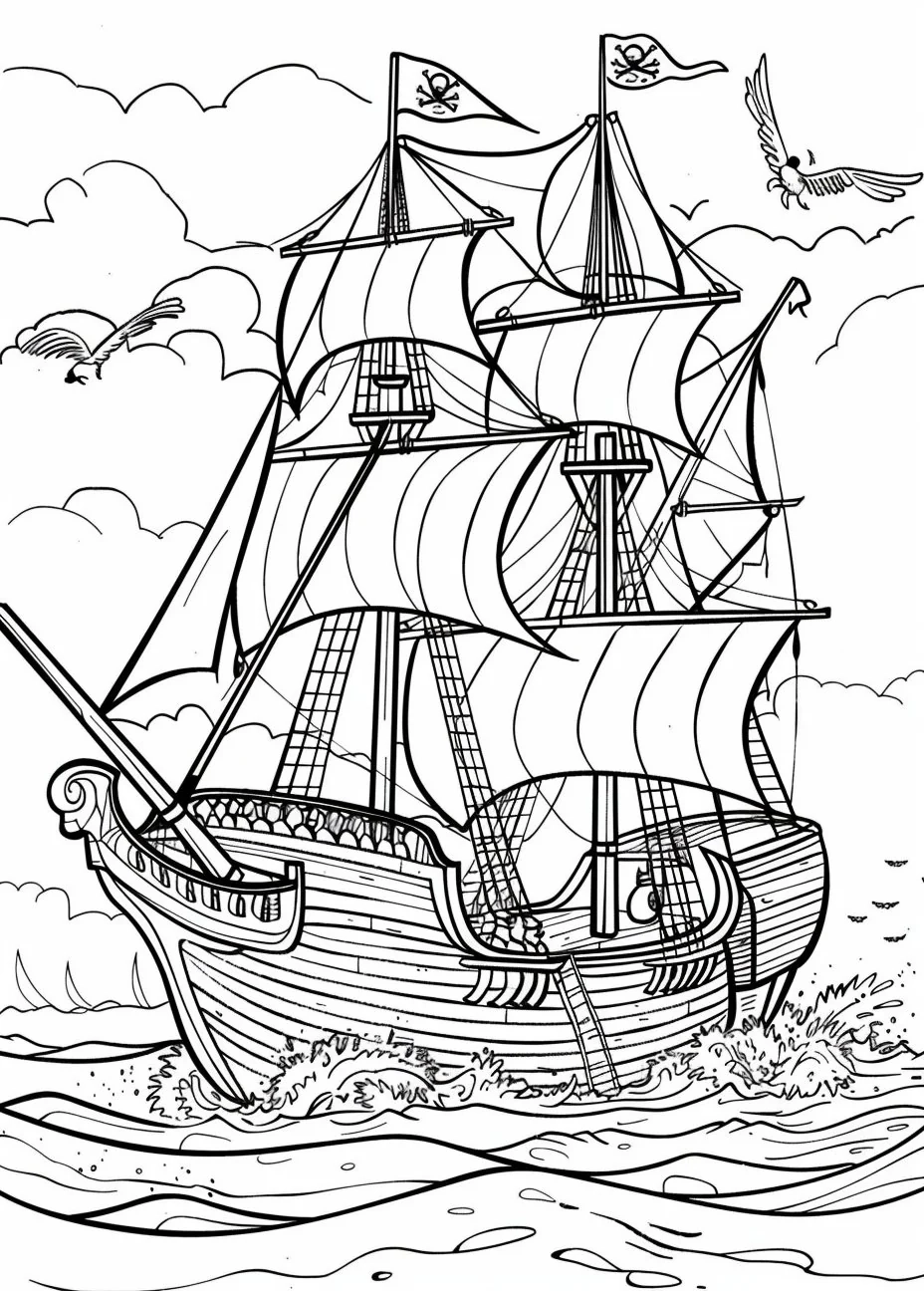 40 Pirate Ship Coloring Pages My Coloring Zone