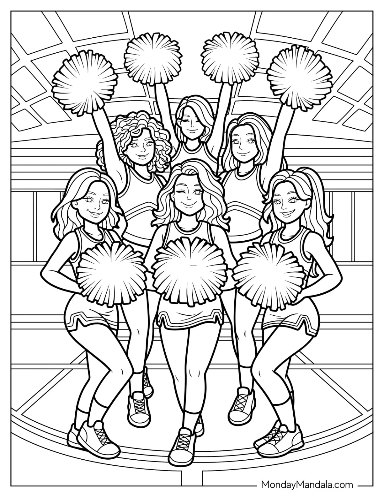 41 Cheerleading Coloring Pages Free PDF Printables 