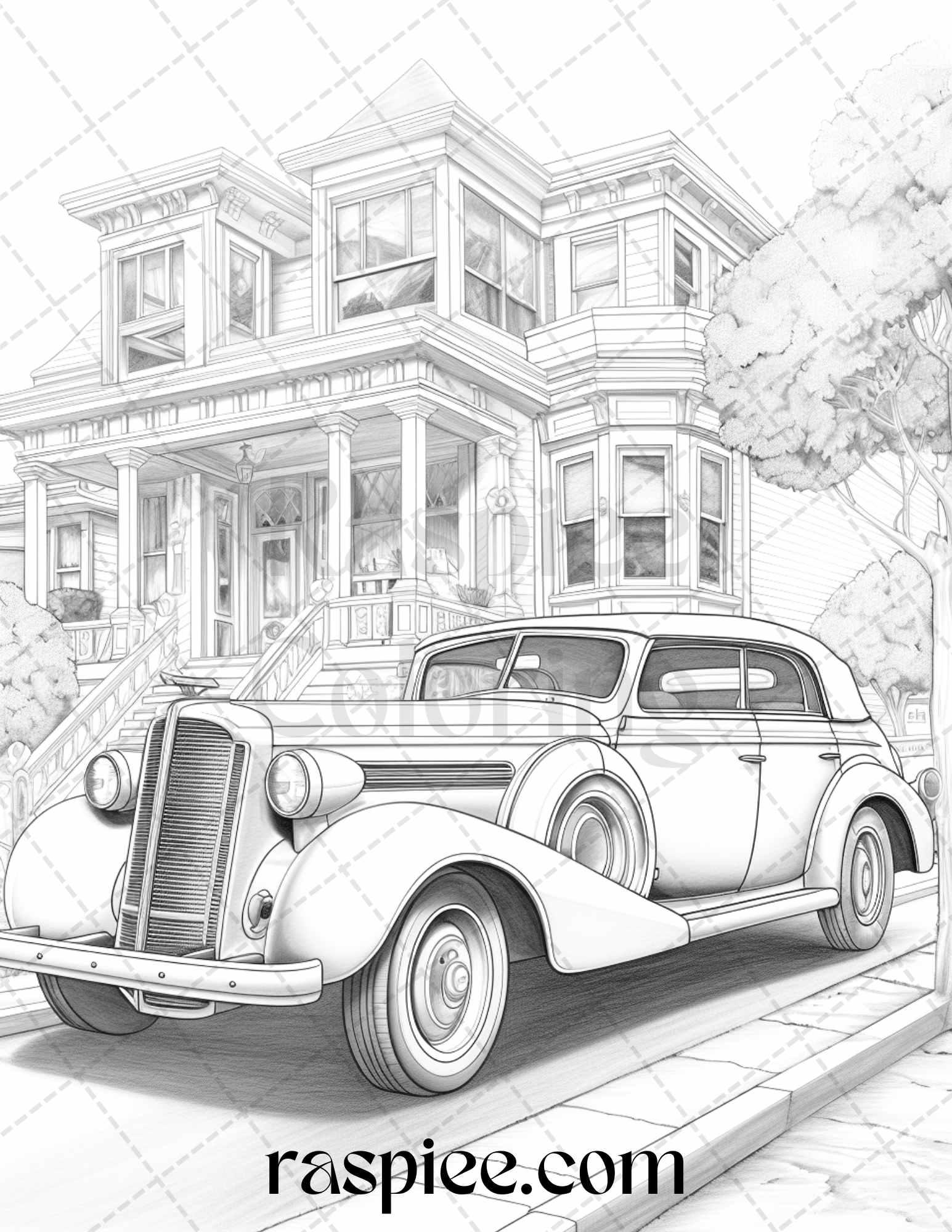 42 Vintage Cars Grayscale Coloring Pages Printable For Adults PDF Fil RASPIEE 42 Vintage Cars Grayscale Coloring Pages Printable For Adults PDF Fil RASPIEE