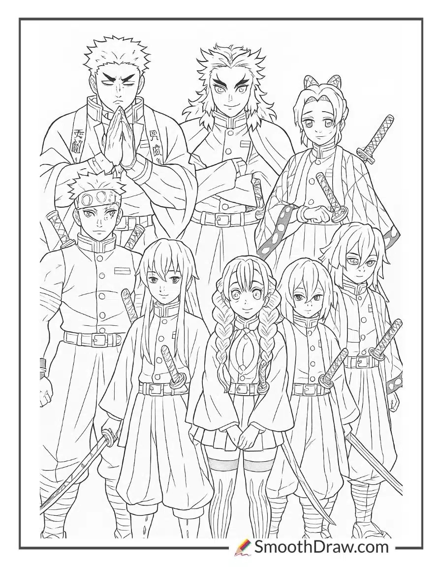 45 Demon Slayer Coloring Pages