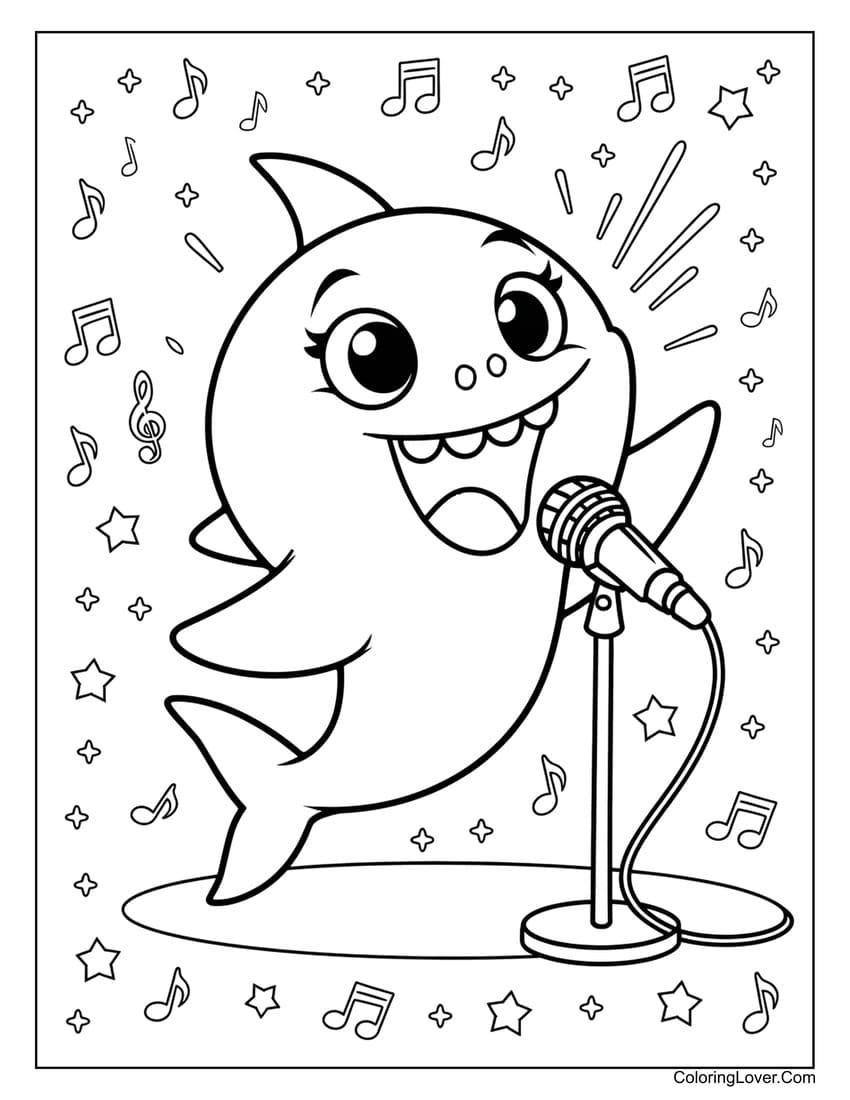 baby shark coloring page