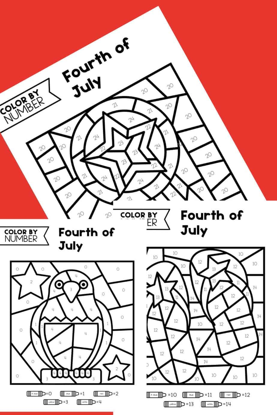 fourth of july color by number