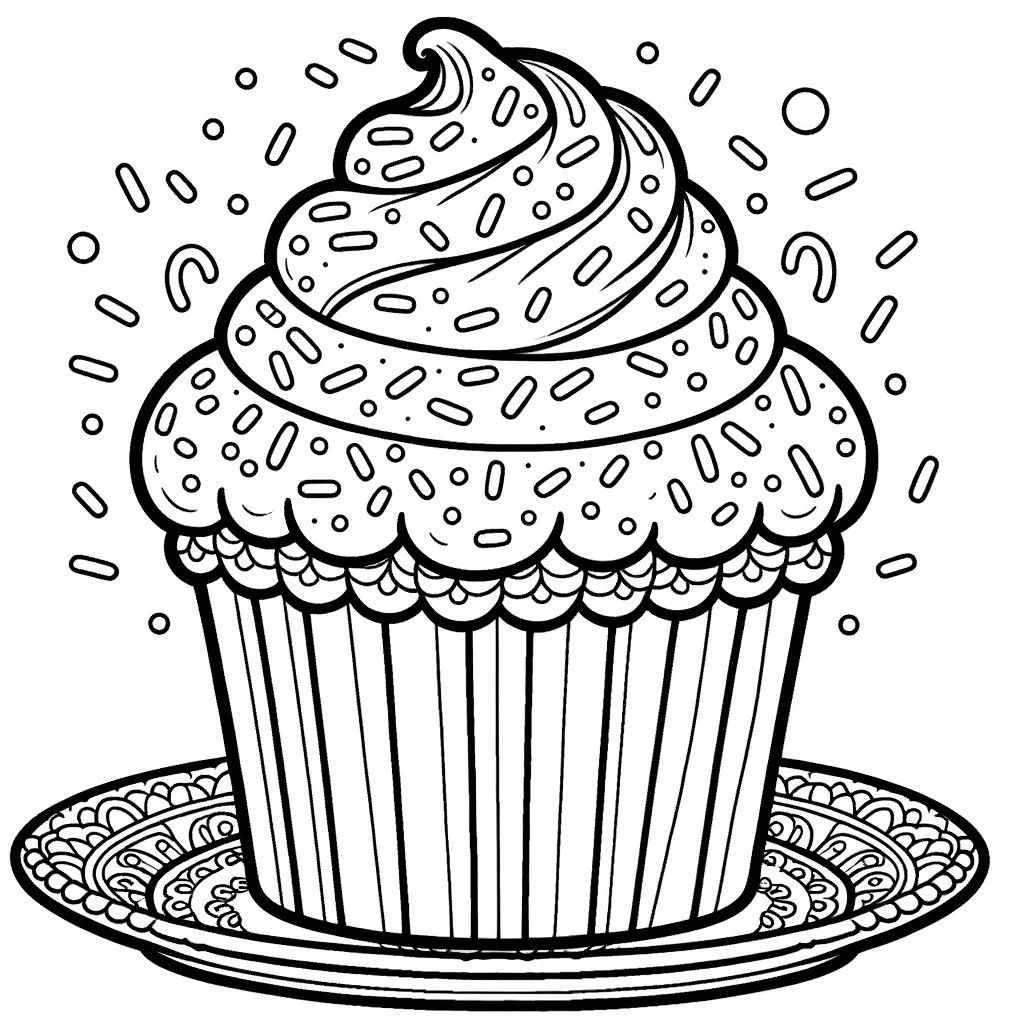 5 Cute Cupcake Coloring Pages Cupcake Coloring Pages Cake Coloring Pages Food Coloring Page Etsy UK