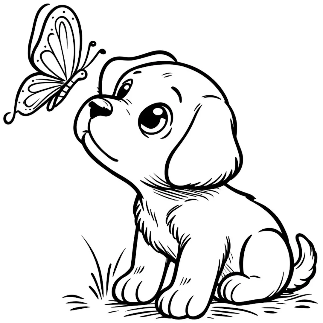 puppies coloring pages printable