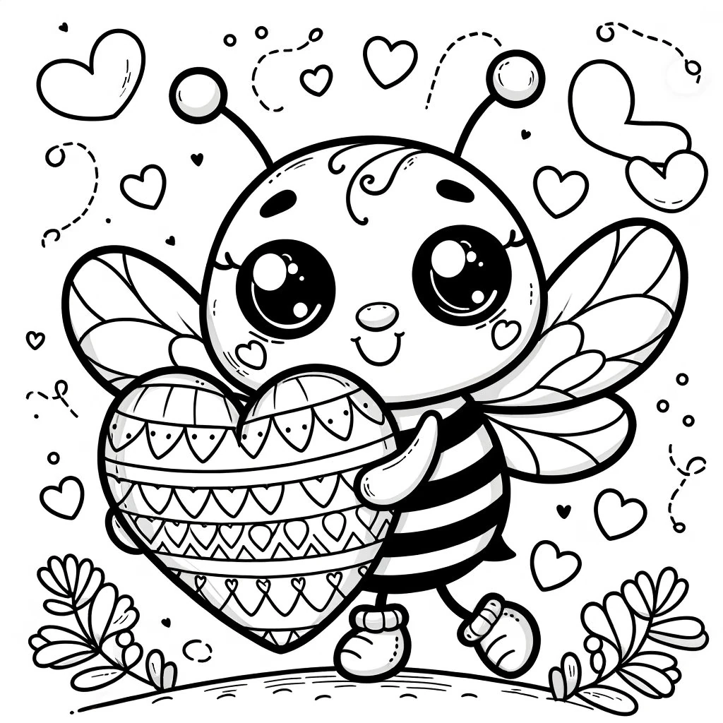 5 Valentines Day Coloring Pages 5 Cute Love Coloring Pages Cute Kids Valentines Day Coloring Etsy