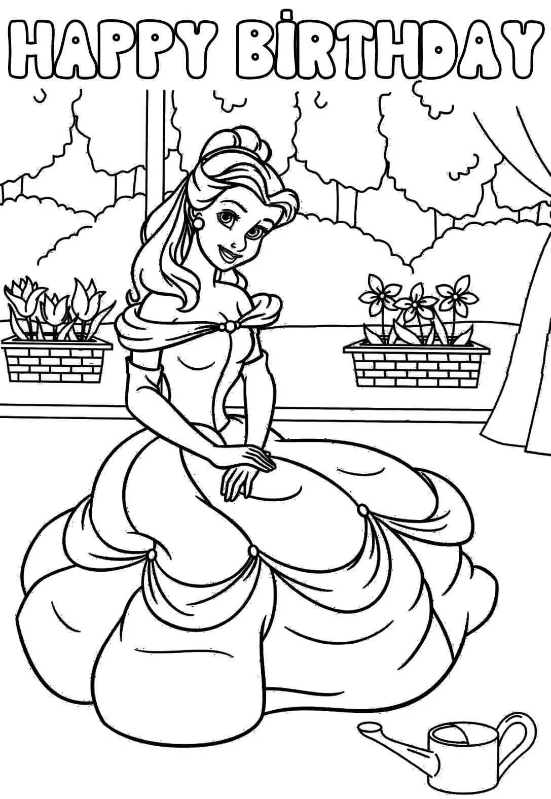 birthday princess coloring pages birthday princess coloring pages