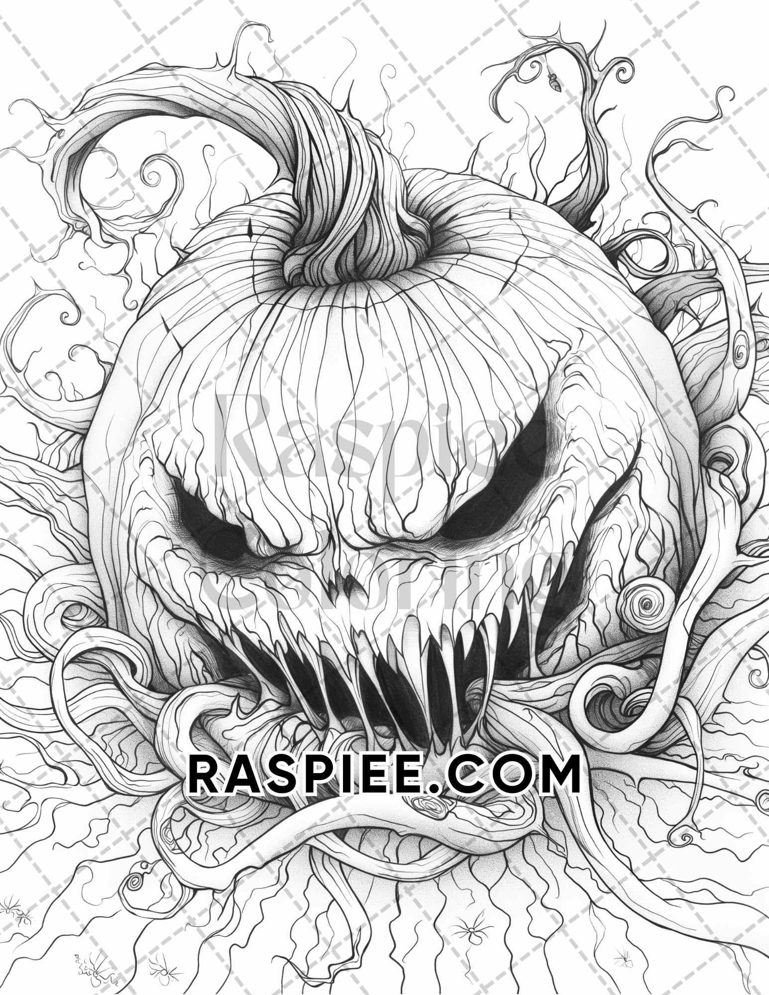 50 Spooky Monsters Halloween Adult Coloring Pages Printable PDF Instan RASPIEE 50 Spooky Monsters Halloween Adult Coloring Pages Printable PDF Instan RASPIEE