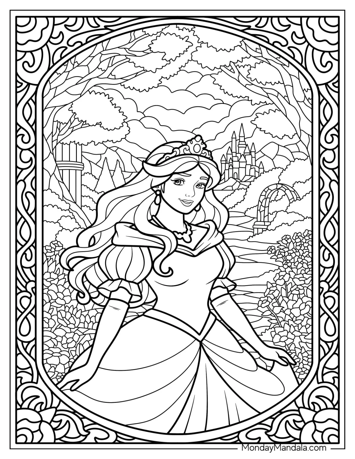princess adult coloring pages