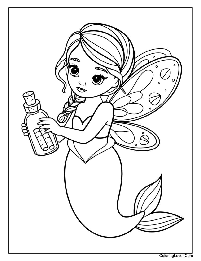 princess mermaid coloring page