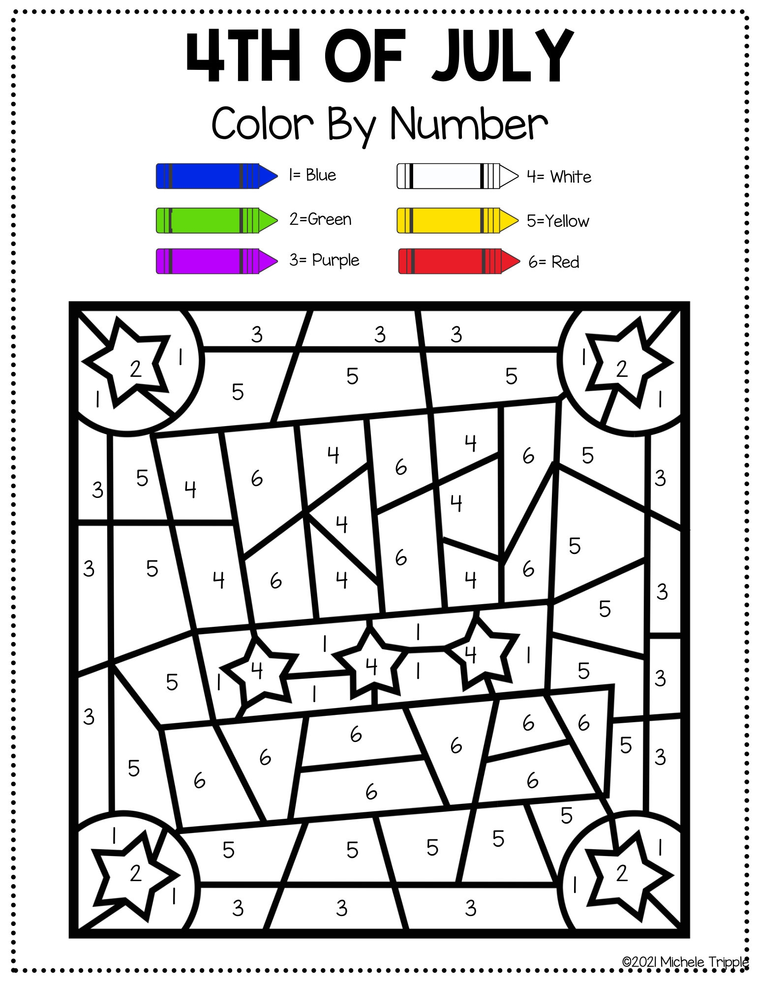 6 4th Of July Color By Number Sheets Printable 4th Of July Color By Number Pages Patriotic Coloring Pages Color By Number 4th Of July Etsy