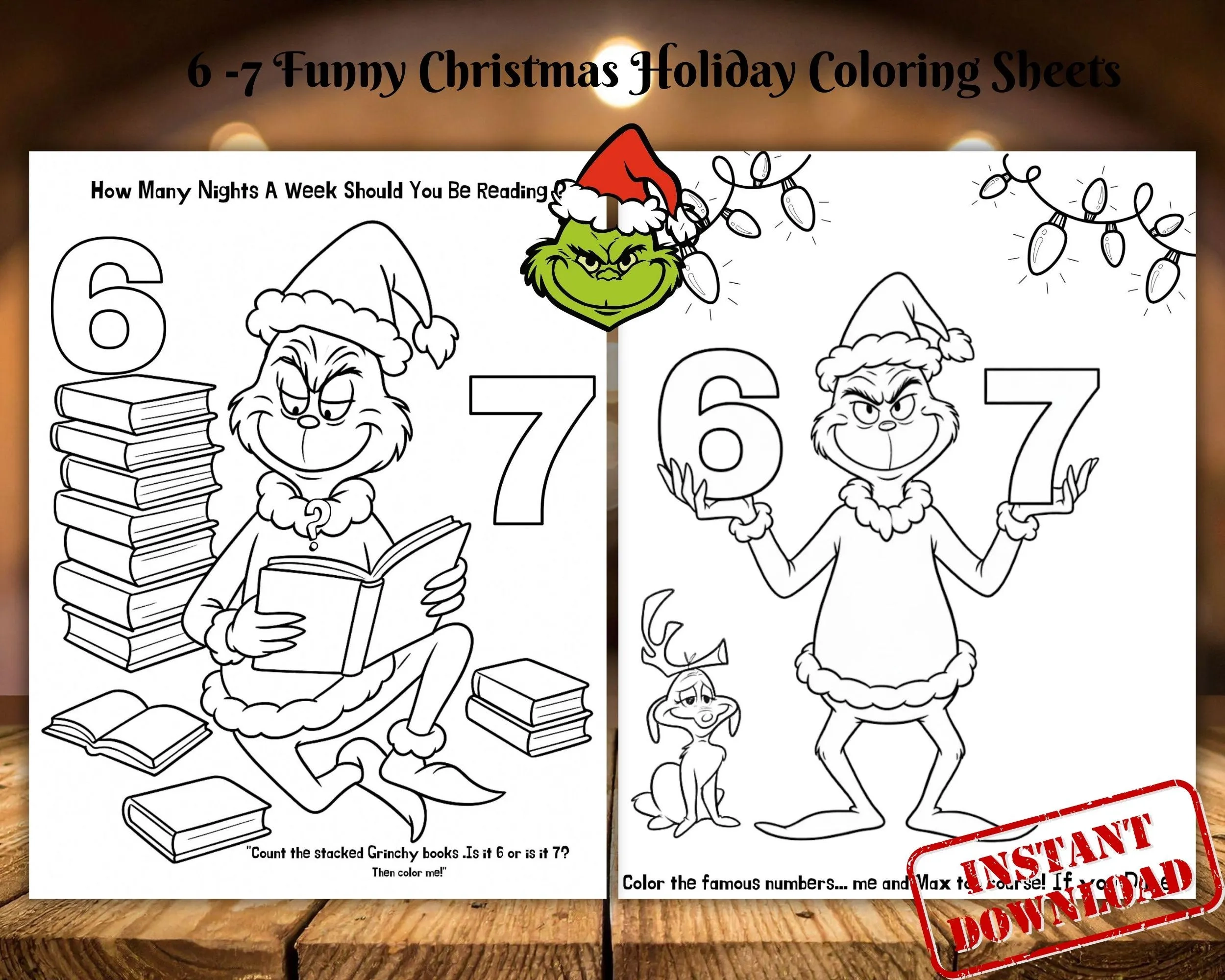 6 7 Grinch Christmas Holiday Coloring Sheets Six Seven Coloring How Many Nights 67 Worksheet Etsy Israel 6 7 Grinch Christmas Holiday Coloring Sheets Six Seven Coloring How Many Nights 67 Worksheet Etsy Israel