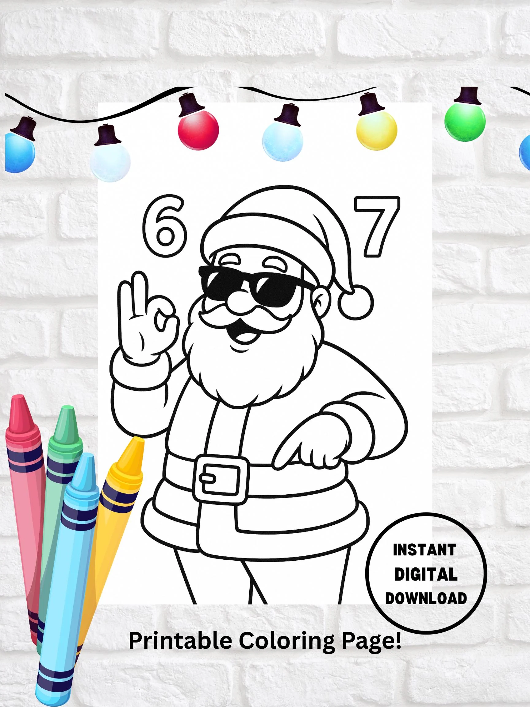 6 7 Santa Printable Coloring Page New Trending Meme For Christmas Classrooms Parties And More Etsy 6 7 Santa Printable Coloring Page New Trending Meme For Christmas Classrooms Parties And More Etsy