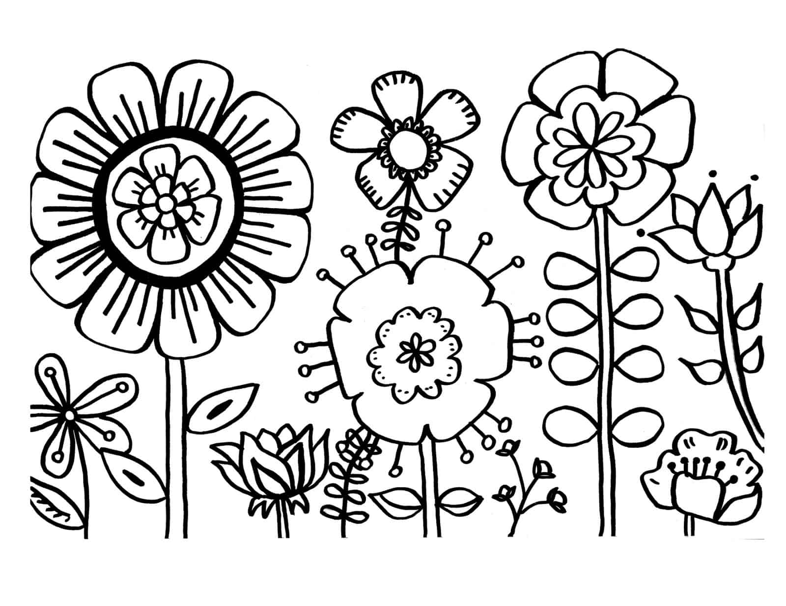 free coloring pages flowers printable