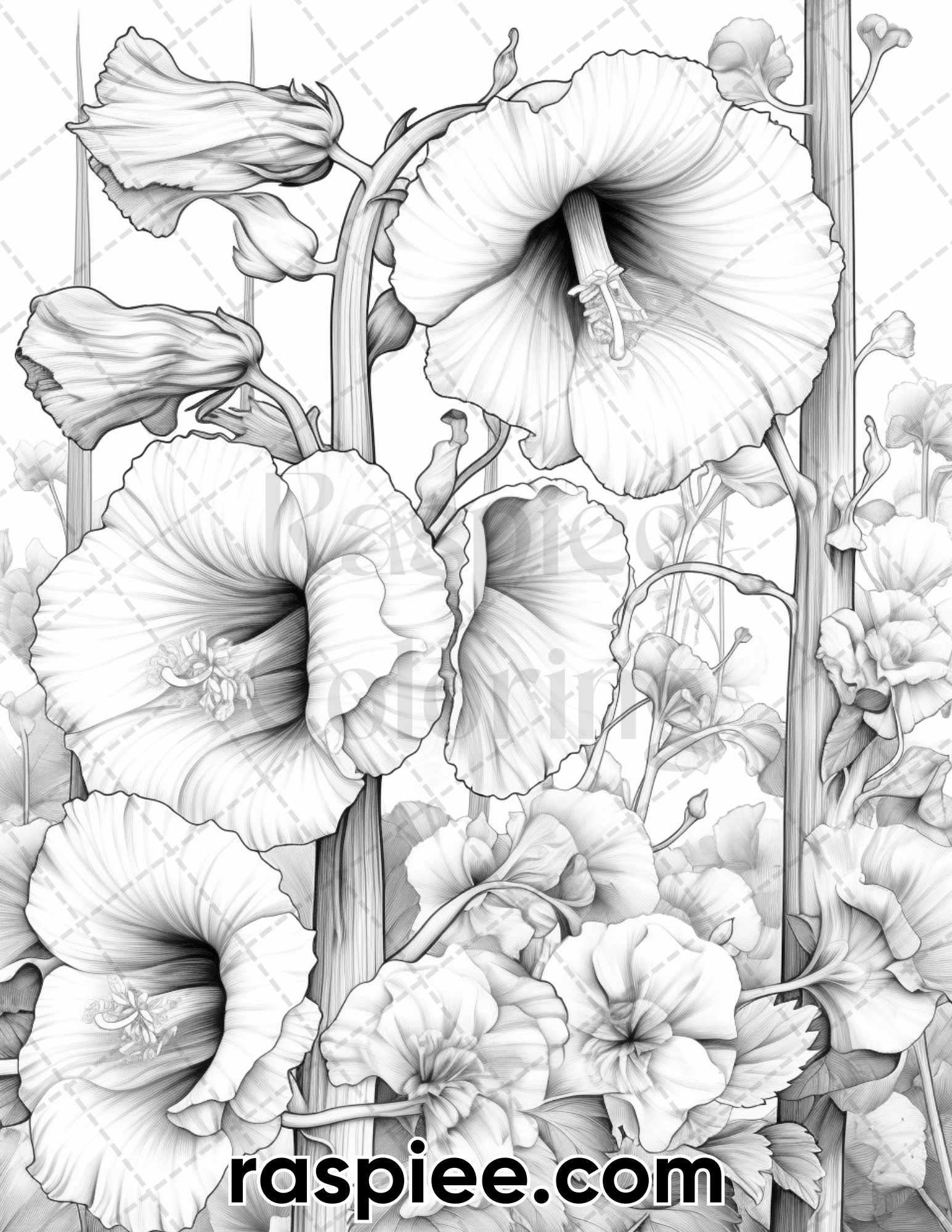 coloring pages realistic flowers