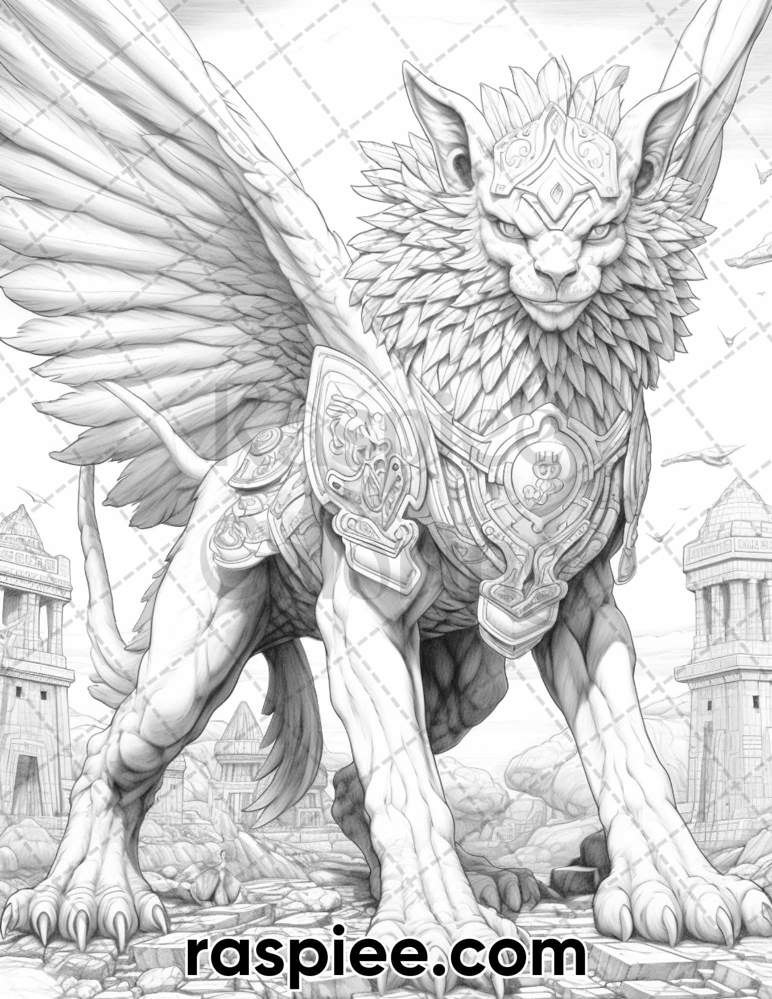 60 Mythical Creatures Grayscale Coloring Pages For Adults Printable P RASPIEE 60 Mythical Creatures Grayscale Coloring Pages For Adults Printable P RASPIEE