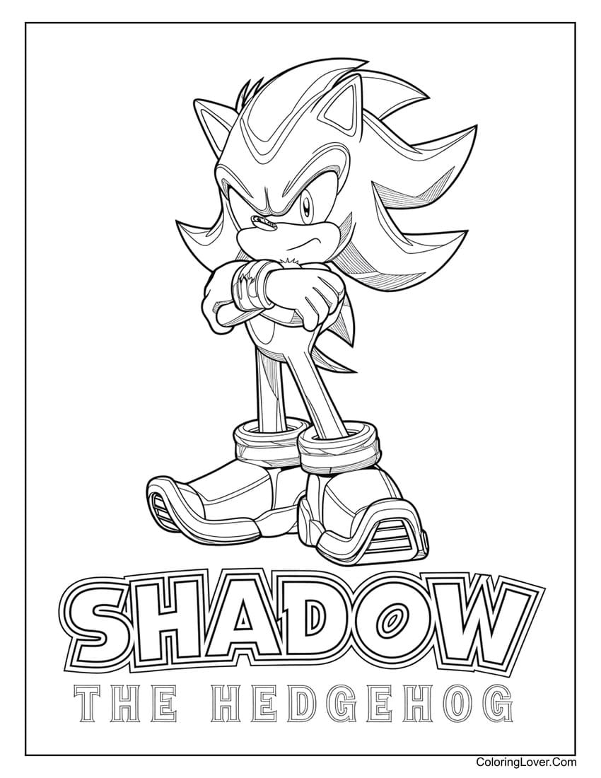 sonic shadow coloring page