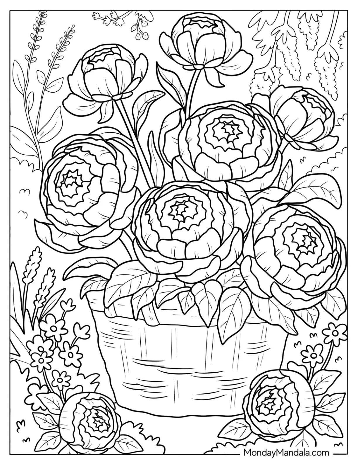 printable flowers to color