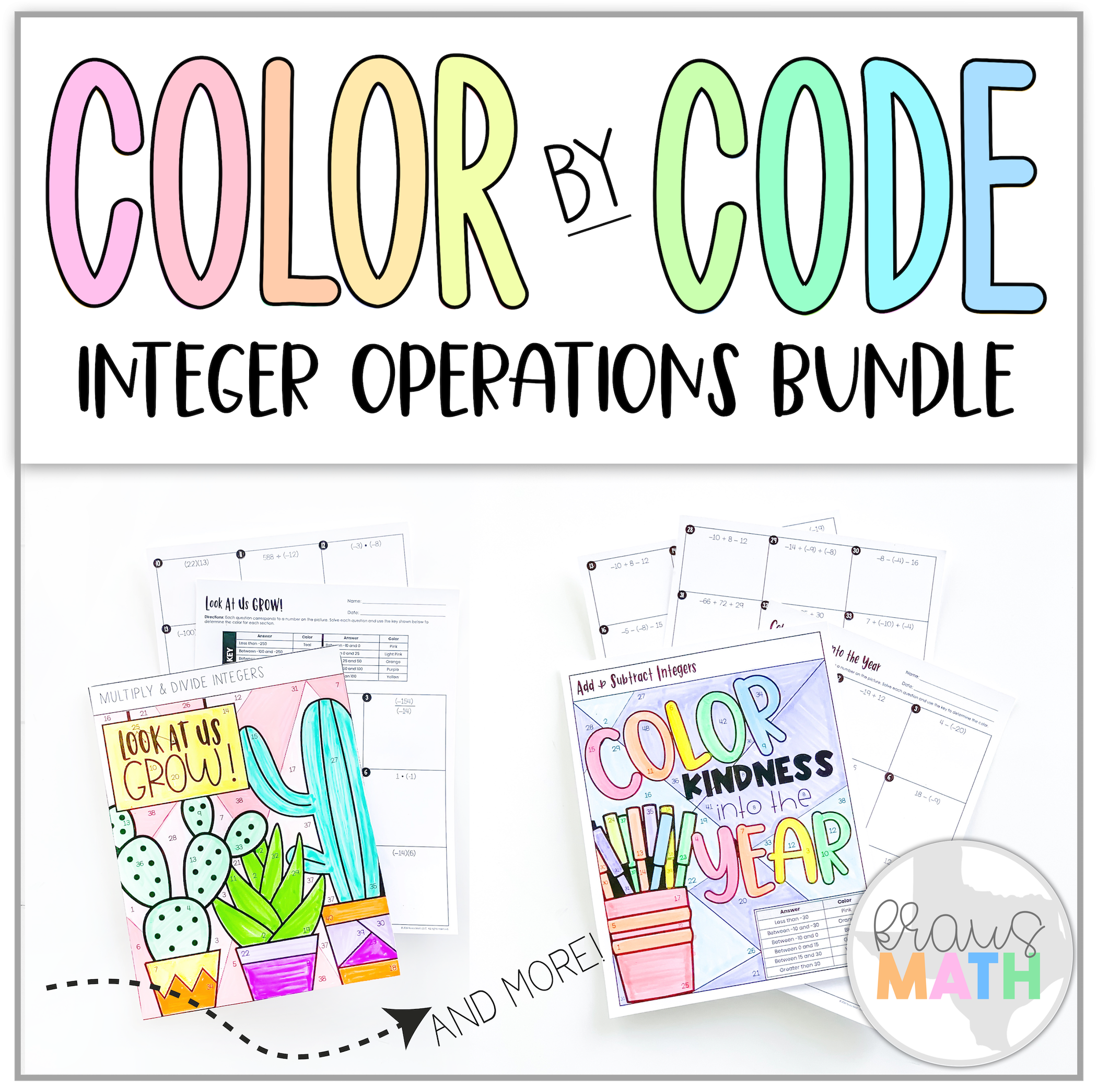 6th Grade Math All Integer Operations Color By Number Bundle Worksheets Library
