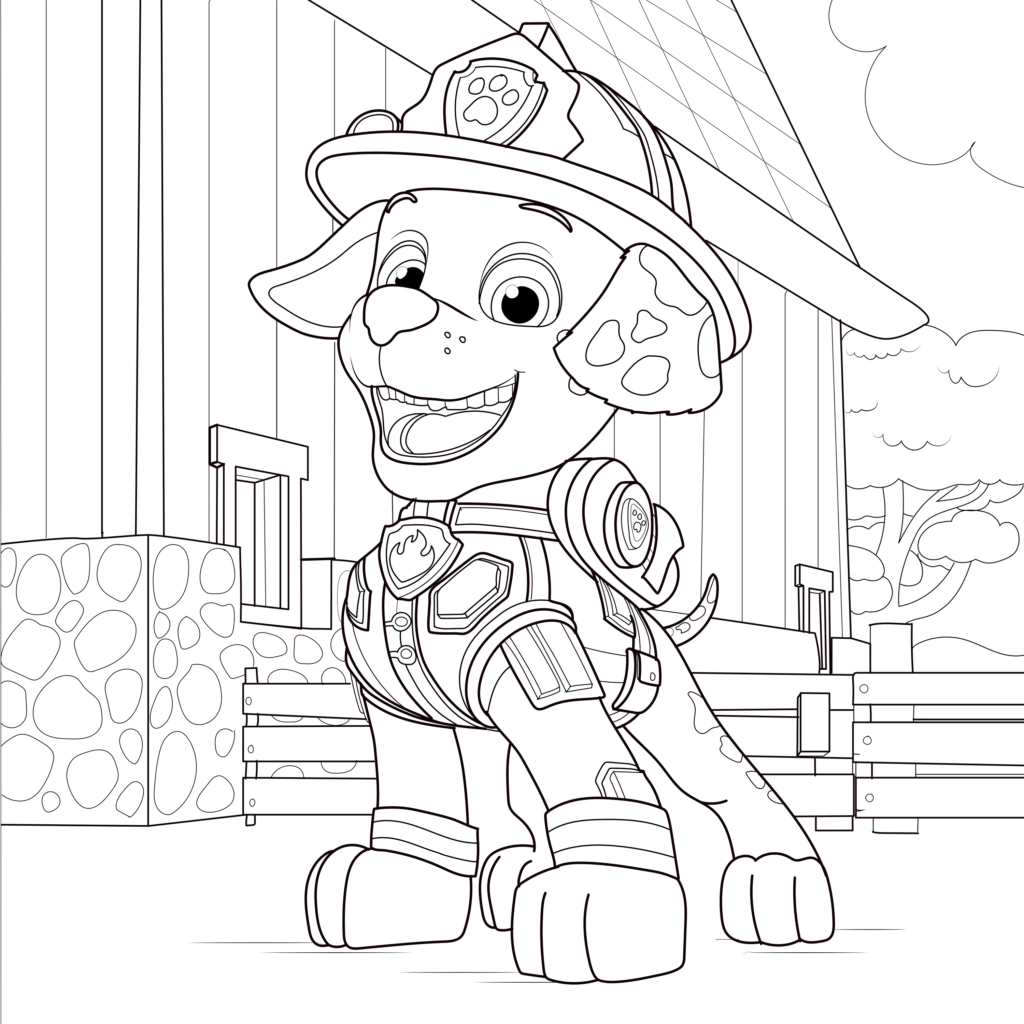 marshall paw patrol coloring page