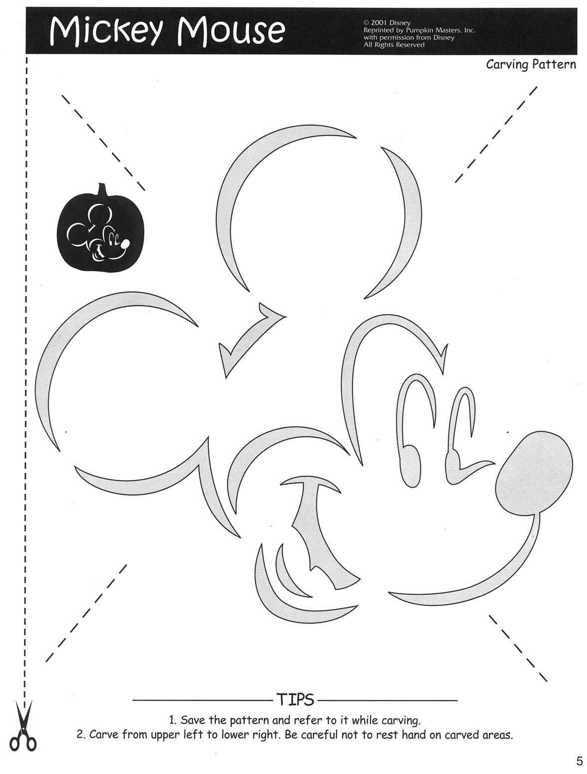 mickey mouse stencils for carving pumpkin