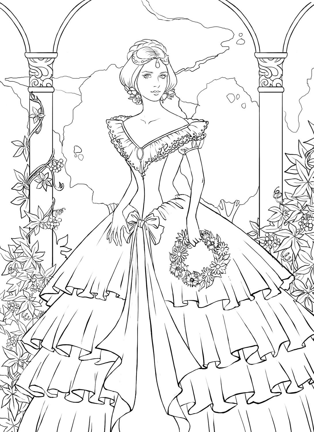 adult princess coloring pages