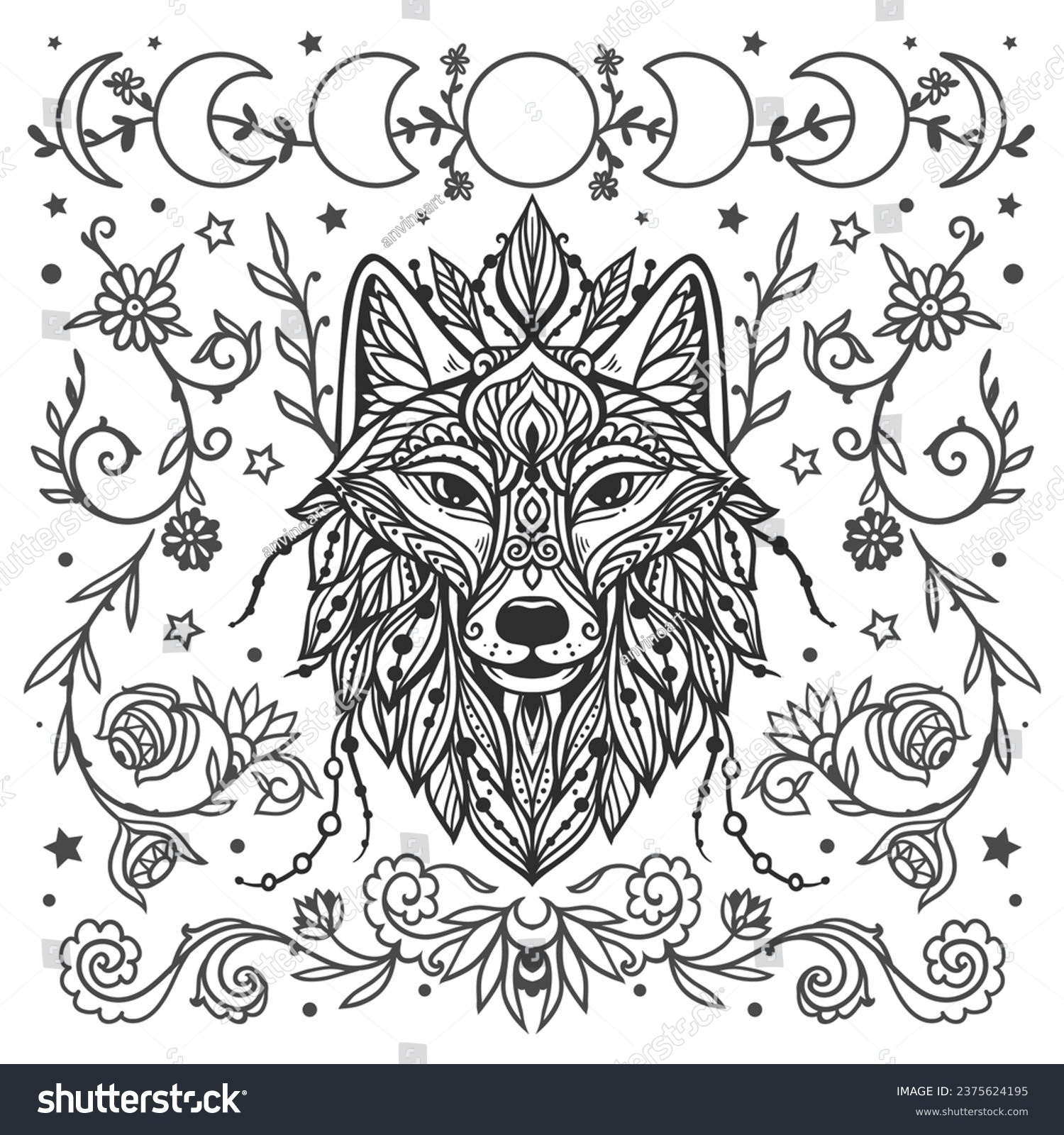 wolf coloring book pages