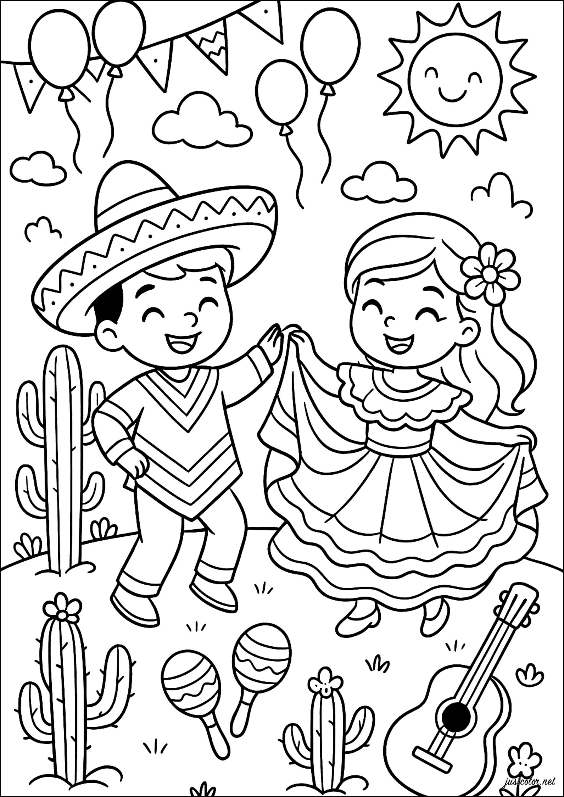 A Joyous Celebration In The Sunshine Cinco De Mayo Coloring Pages