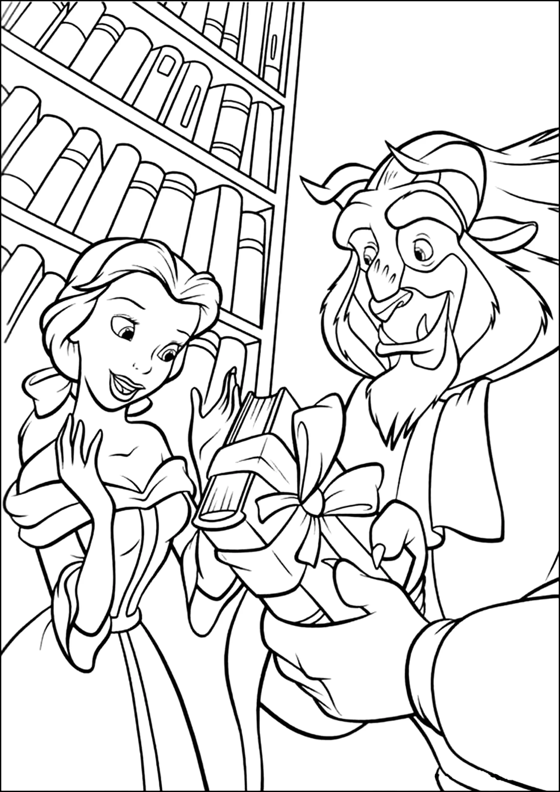 A Lovely Gift For Belle The Beauty And The Beast Coloring Pages