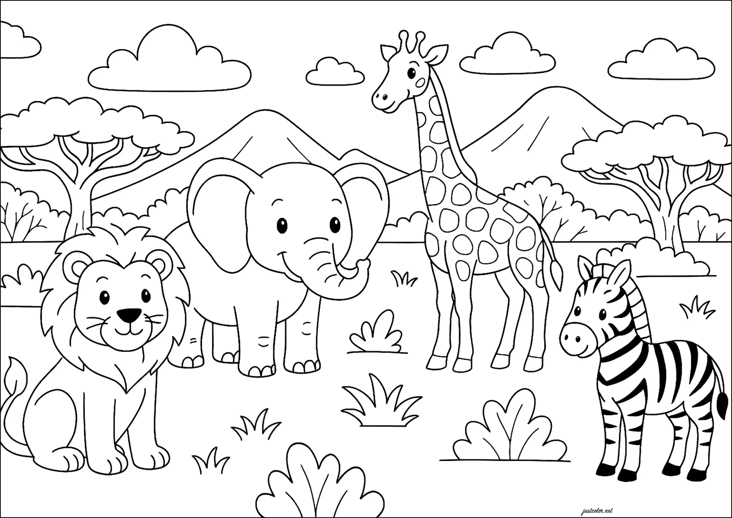 coloring pages for kids animals