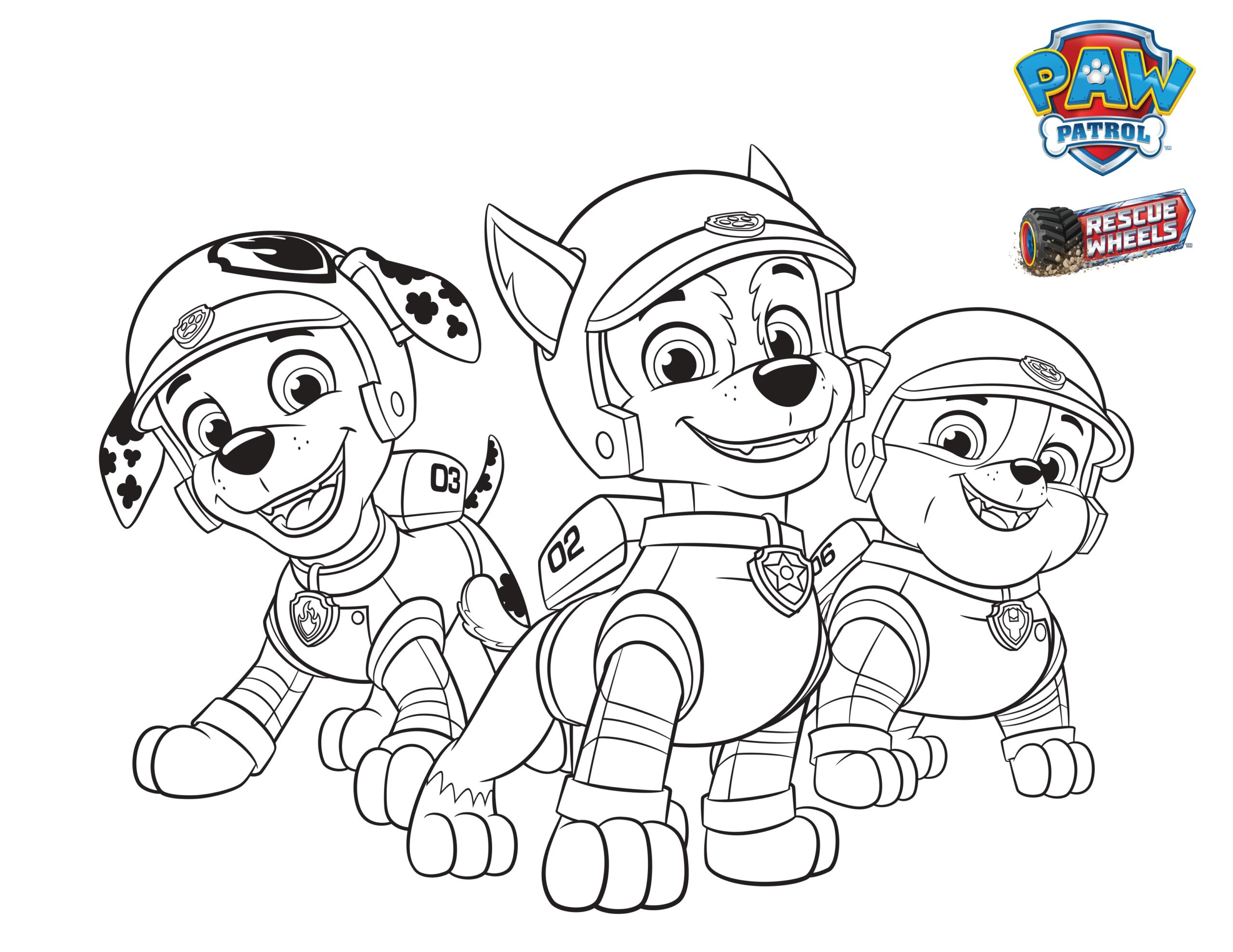 chase paw patrol colouring pages