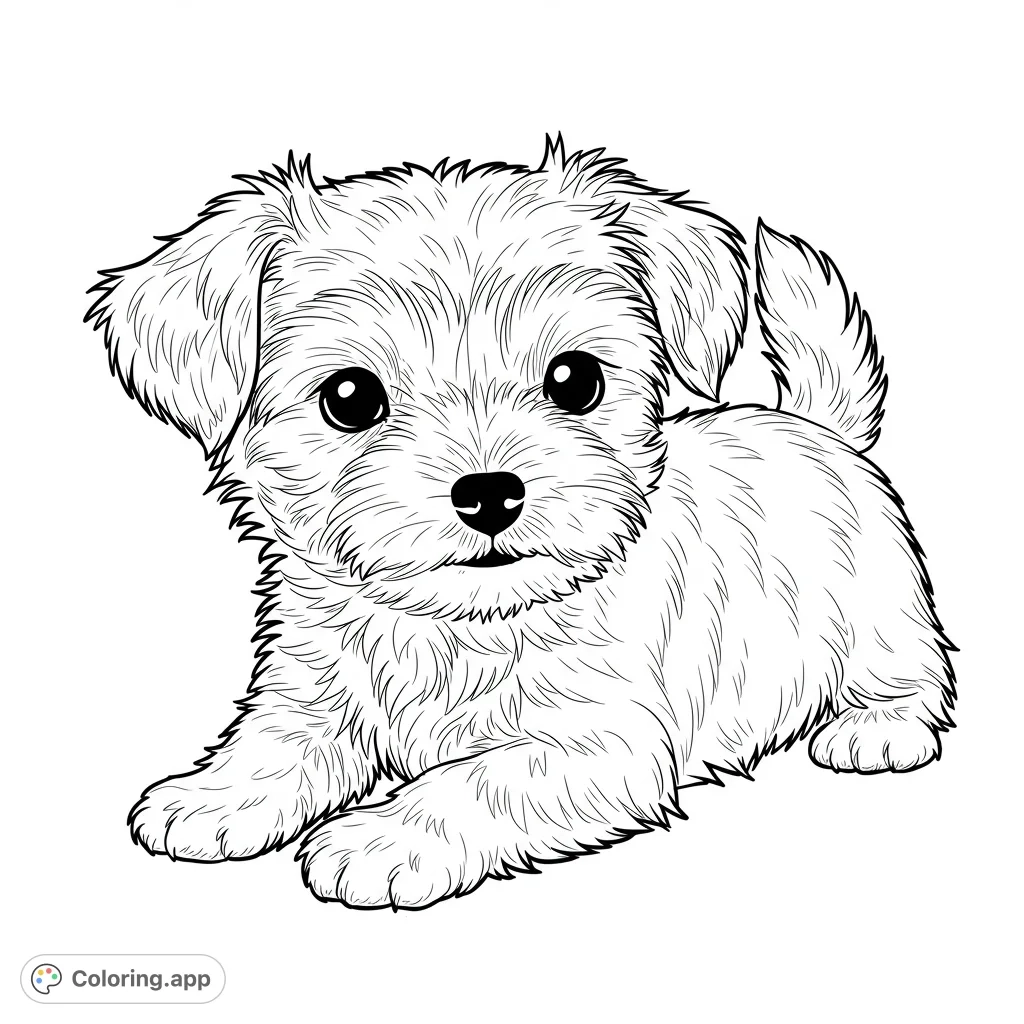 Adorable Fluffy Puppy Coloring app