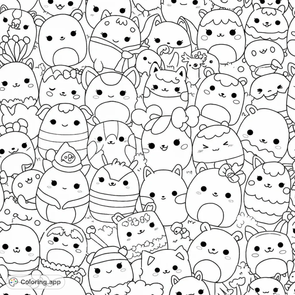kawaii animal coloring pages