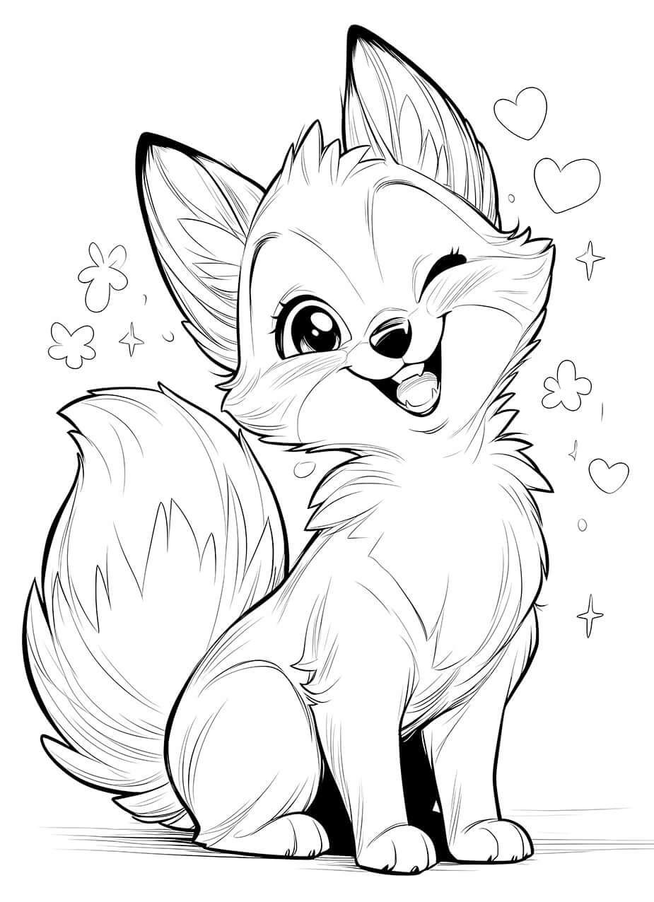 Adorable Winking Fox Coloring Page Cute Fun For Kids Infinite Infinite Visibility Adorable Winking Fox Coloring Page Cute Fun For Kids Infinite Infinite Visibility