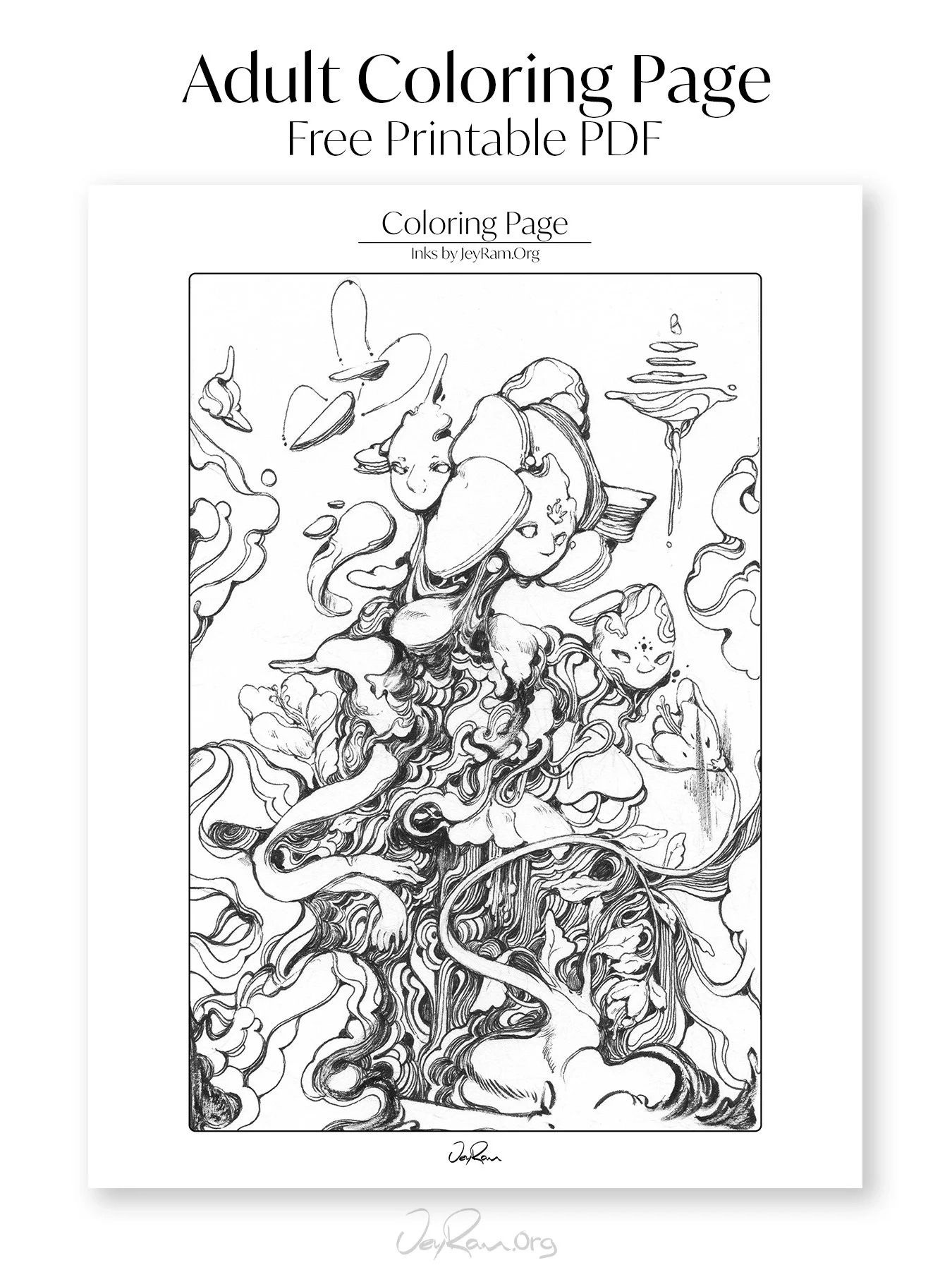 Adult Coloring Pages FREE Printable PDFs JeyRam Drawing Tutorials
