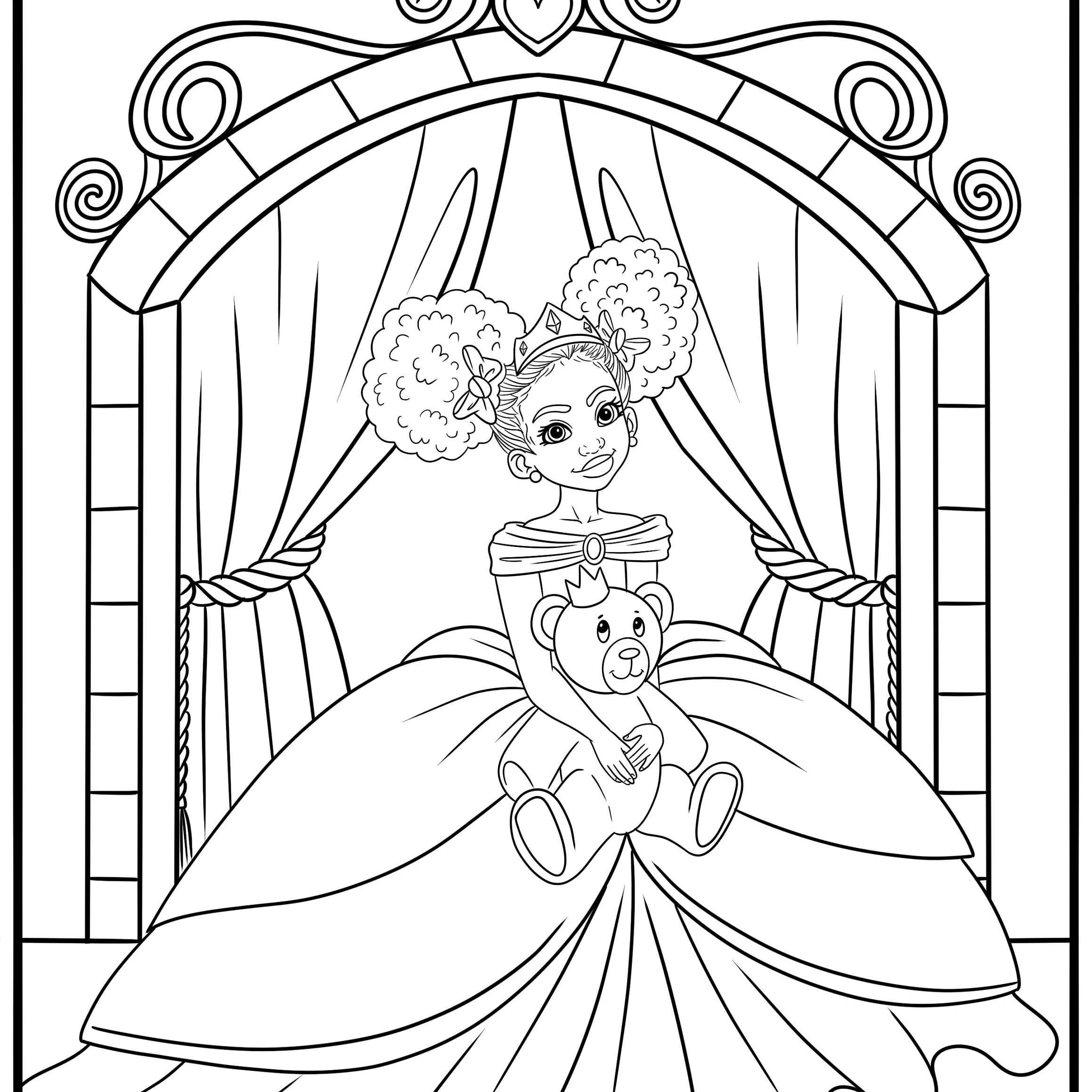 Afro Girl Coloring Page Black Princess Coloring Page Coloring Page For Black Girls pdf For Stress Relief And Relaxing Etsy