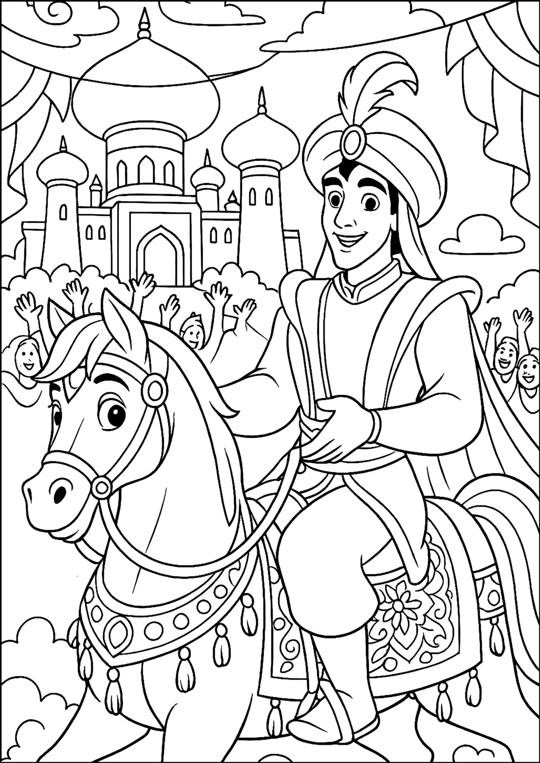 princess jasmine and aladdin coloring pages