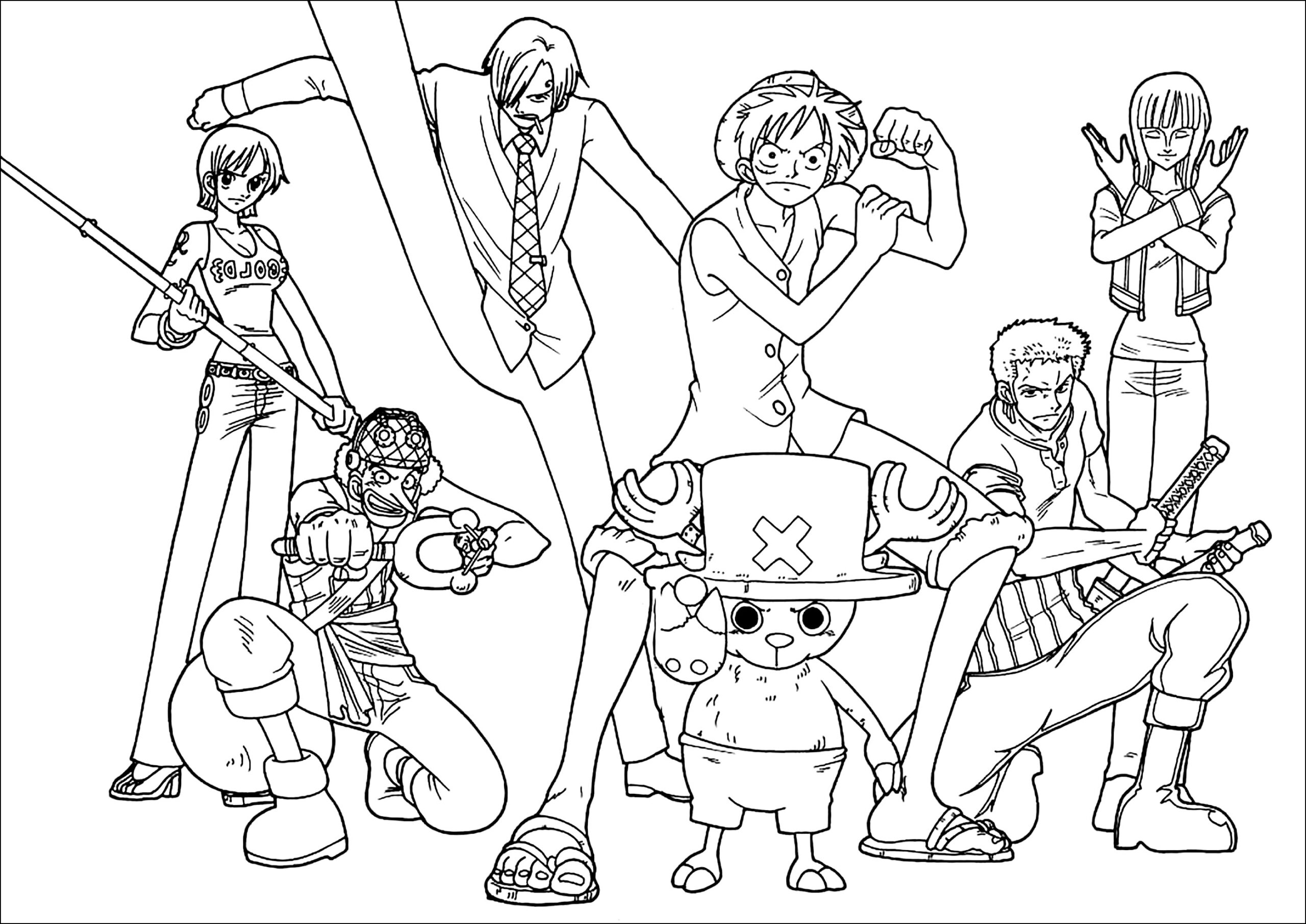 All One Piece Characters One Piece Coloring Pages