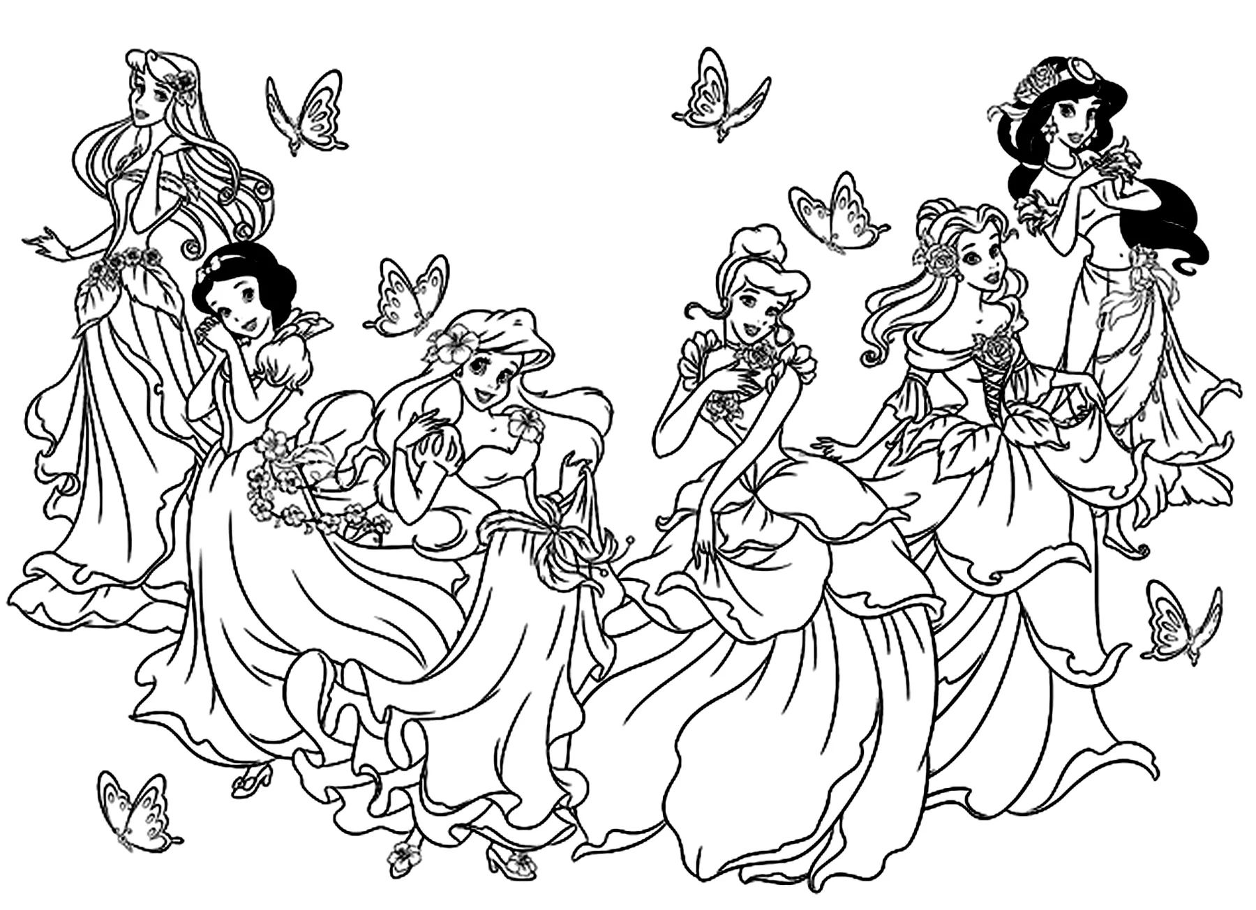 disney princesses coloring pages