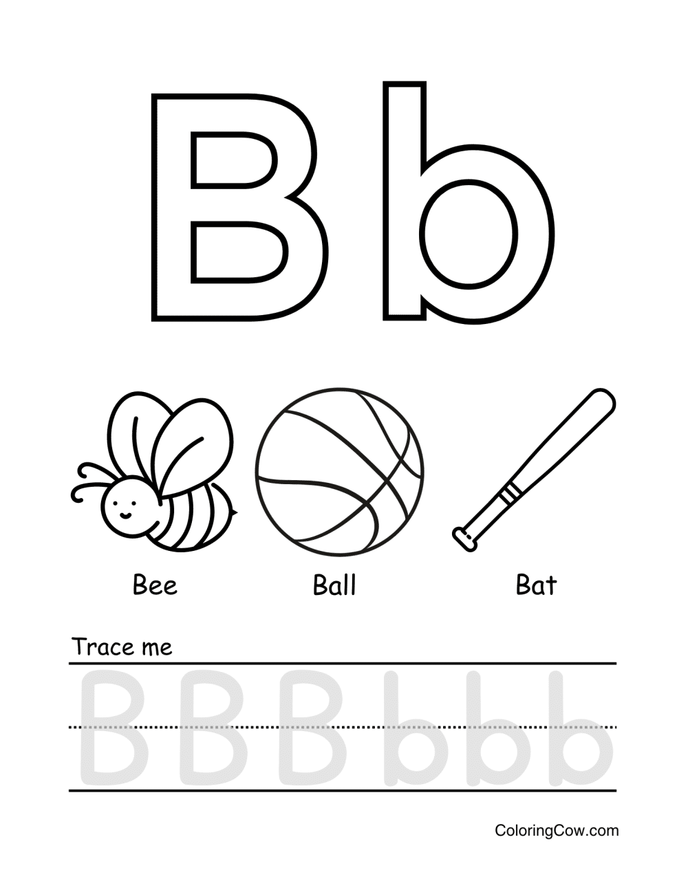 letter b coloring pages
