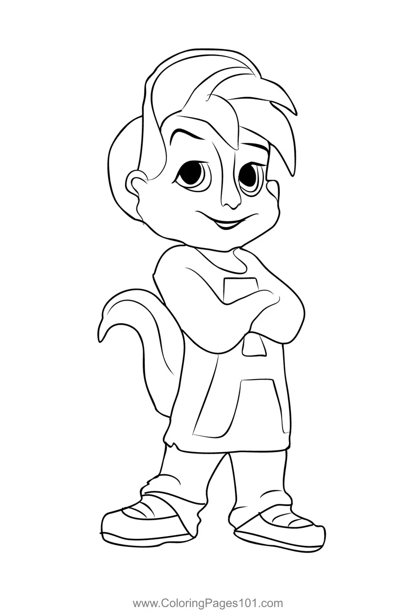Alvin Chipmunk 1 Coloring Page For Kids Free Alvin And The Chipmunks Printable Coloring Pages Online For Kids ColoringPages101 Coloring Pages For Kids