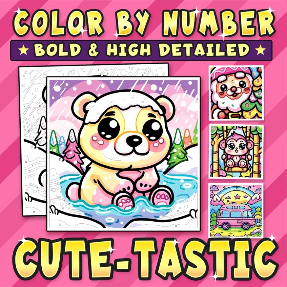 Amazon Color By Number Bold High Detailed Cute tastic A Coloring Book About Adorable Animals Landscapes And More For Adults And Teens 9798340089014 Clarke Emily Books