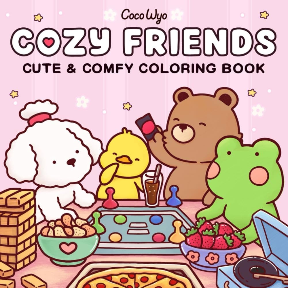 Amazon Cozy Friends Coloring Book For Adults And Teens Featuring Super Cute Animal Characters With Easy And Simple Designs For Relaxation 9798326332127 Wyo Coco Books