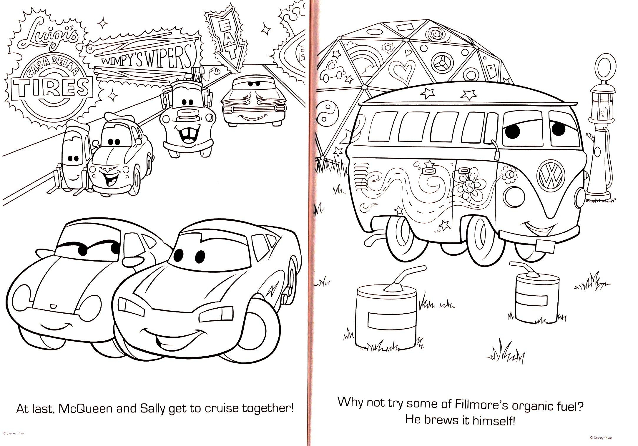 disney cars colouring in pages