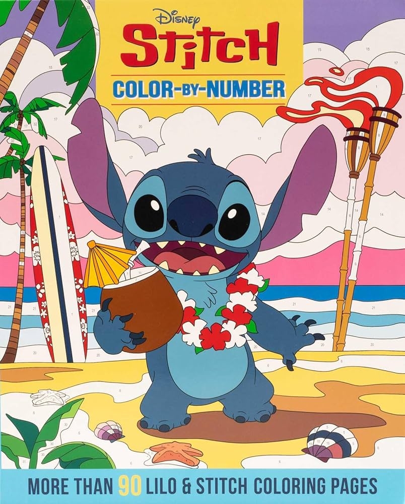 Amazon Disney Stitch Color By Number 9781667208015 Editors Of Thunder Bay Press Books