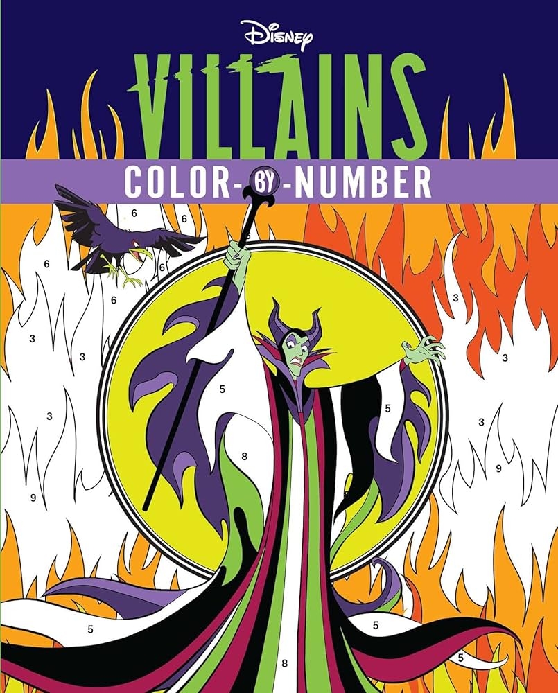 Amazon Disney Villains Color by Number 9781667200576 Editors Of Thunder Bay Press Books