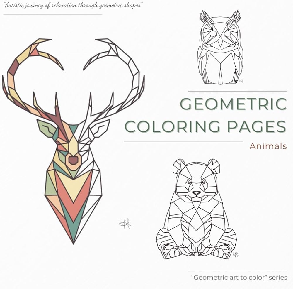 Amazon Geometric Coloring Pages Animals Collection Artistic Journey Of Relaxation Through Geometric Shapes Geometric Art To Color 9798301667107 Creatyque Yara Books