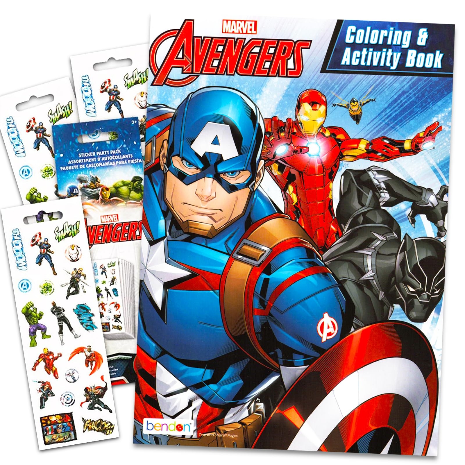 Amazon Marvel Avengers Captain America Coloring Activity Book With Stickers With Spider man Thor Iron Man The Incredible Hulk And More Toys Games
